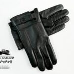 دستکش چرم مردانه دکمه دار 777385