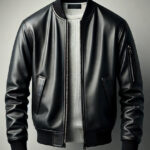 کاپشن یقه کشدار چرم