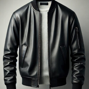 کاپشن یقه کشدار چرم